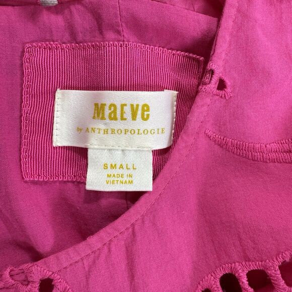 Maeve Anthropologie Dress Womens Small Pink Maxi Tiered Colorful Beachy‎ Resort - Picture 9 of 14